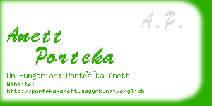 anett porteka business card